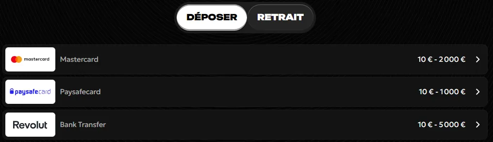 Méthodes de dépôt du Spinsy Casino pour paiements rapides et sécurisés