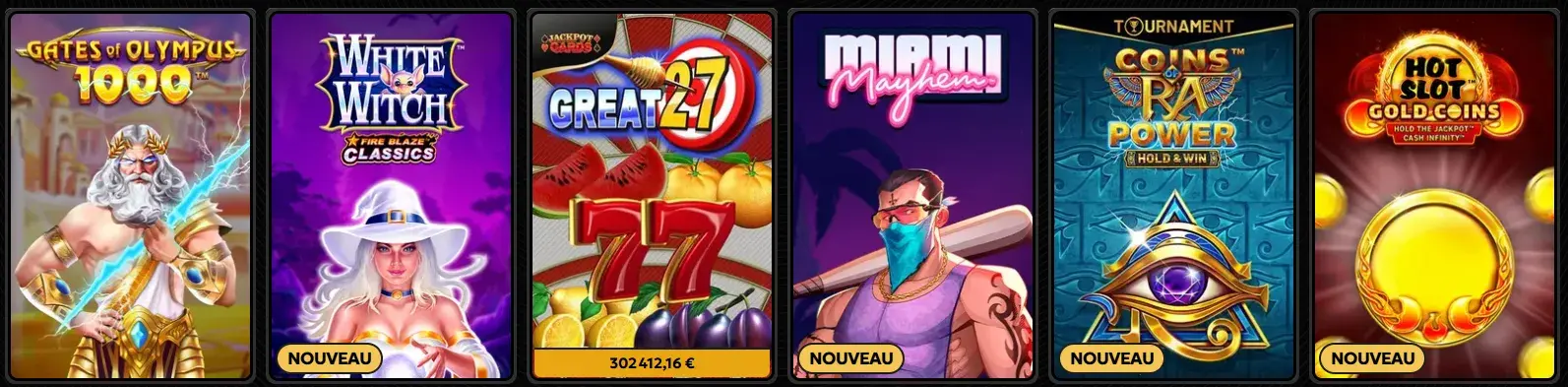 Machines à sous du Spinsy Casino avec jackpots et bonus